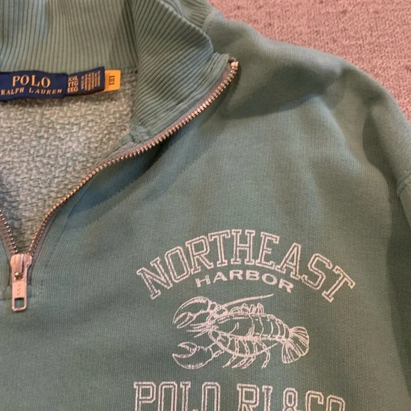 Polo by Ralph Lauren Aqua Quarter-Zip Sweatshirt - Picture 3 of 8